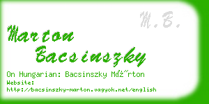 marton bacsinszky business card